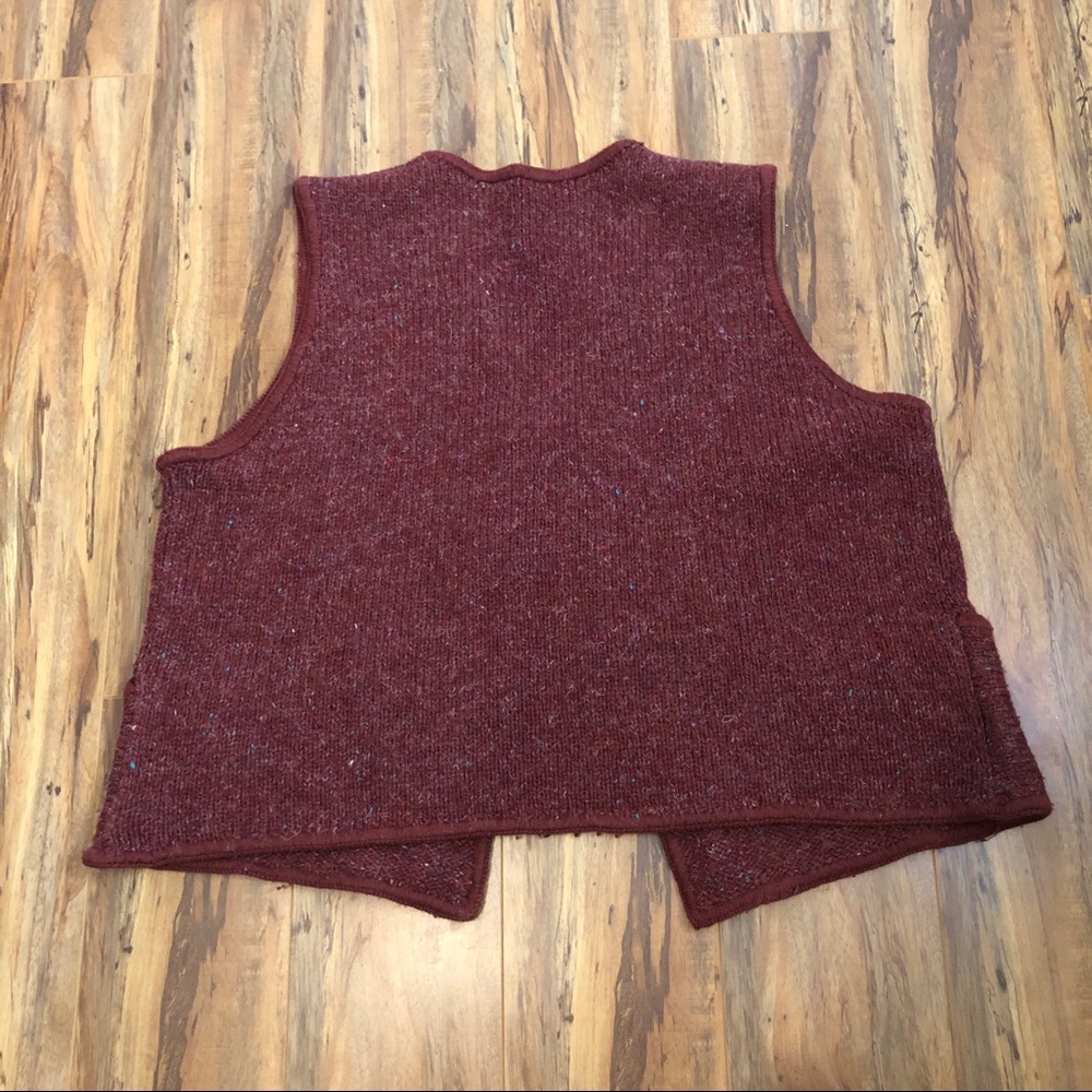 Sweater Knit Cabincore Vest WOOL BLEND Toggle Closure